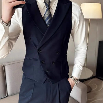 Japanese High-end Smart Casual Vest Men's Vest Pants Set Korean Elegant Wear 2025 Summer New Blazer Vest Aesthetic Waistcoat